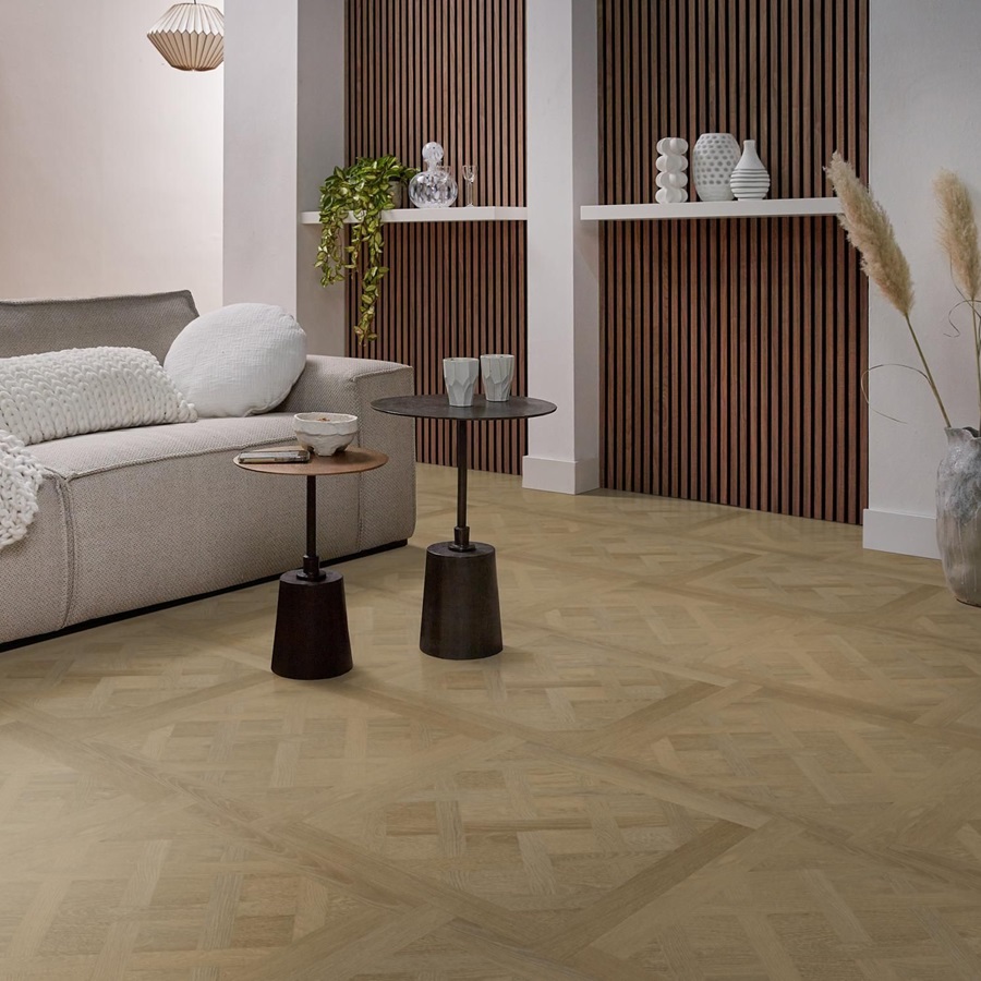 vtwonen Royal pvc vloeren: luxe en duurzame vloeren met een Versailles patroon, die elke ruimte een elegante, klassieke en verfijnde uitstraling geven